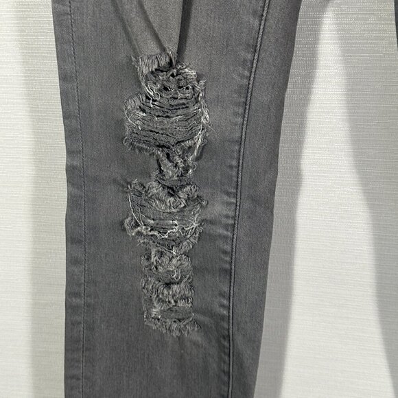 Frame Denim Jeans Women s24 Skinny Gray Cotton Stretch Distressed Pockets - Picture 4 of 11